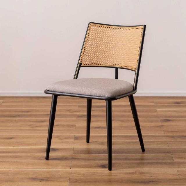 ダイニングチェア ラタン調 レクタングル 座面高46cm 完成品 （ 椅子