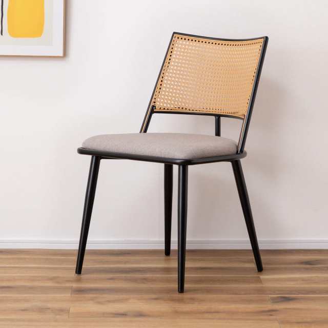 ダイニングチェア ラタン調 レクタングル 座面高46cm 完成品