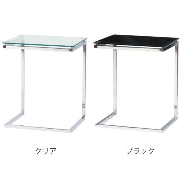サイドテーブル スタイリッシュ 高さ54.5cm （ ガラス ベッドテーブル ナイトテーブル ソファ サイド テーブル シンプル スチール脚 リビング 寝室 ）_1