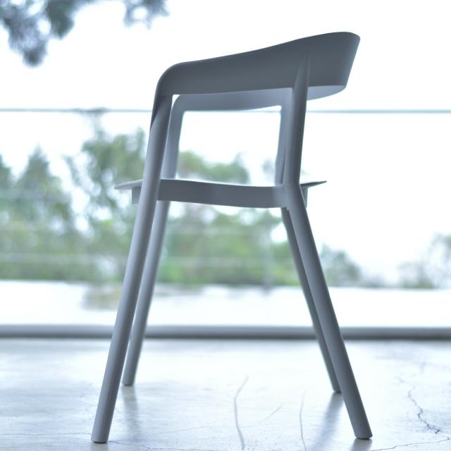 チェア 座面高46cm 積み重ね スタッキング ひじ掛け アームチェア 椅子 イス プラスチック PP素材 （ デザインチェア おしゃれ 屋外 軽量 北欧 モダン スタイリッシュ グレー ホワイト ）_10