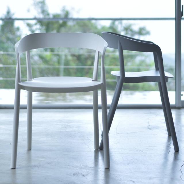 チェア 座面高46cm 積み重ね スタッキング ひじ掛け アームチェア 椅子 イス プラスチック PP素材 （ デザインチェア おしゃれ 屋外 軽量 北欧 モダン スタイリッシュ グレー ホワイト ）_12