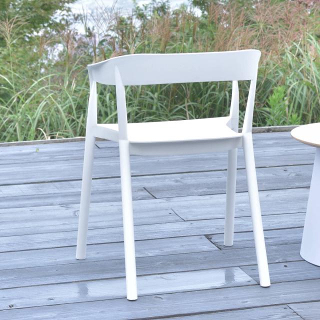 チェア 座面高46cm 積み重ね スタッキング ひじ掛け アームチェア 椅子 イス プラスチック PP素材 （ デザインチェア おしゃれ 屋外 軽量 北欧 モダン スタイリッシュ グレー ホワイト ）_14