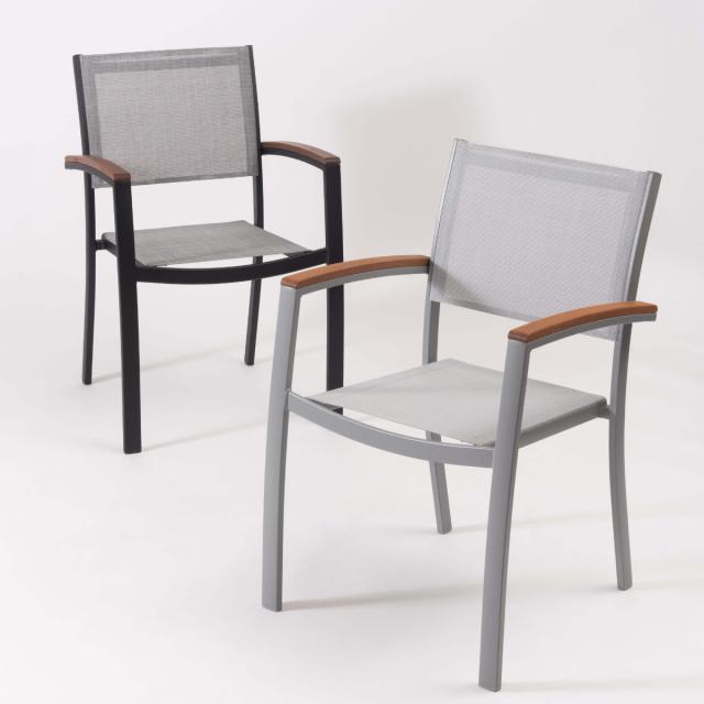 チェア 座面高45cm メッシュチェア オリー （ 椅子 ダイニングチェア リビング ガーデンチェア テラス ベランダ カフェ風 リゾート調 完成品 スタッキング可能 スタイリッシュ メッシュ ブラック グレー ）の通販は