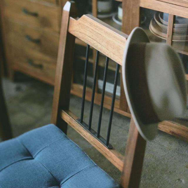 ダイニングチェア 座面高46cm Timber （ 食卓 椅子 いす イス 食卓椅子 天然木 木製 ビンテージ調 レトロ デニム アイアン 異素材 ）
