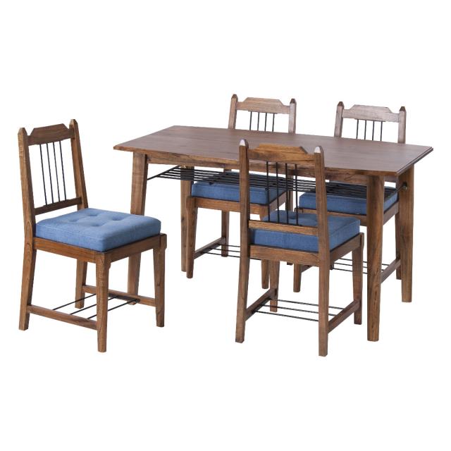 ダイニングチェア 座面高46cm Timber （ 食卓 椅子 いす イス 食卓椅子 天然木 木製 ビンテージ調 レトロ デニム アイアン 異素材 ）