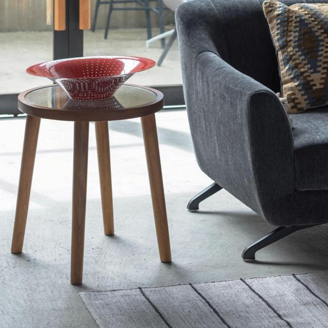 新品 送料込み ラタン ラウンド サイドテーブル S 35×45cm ラタン ラウンドサイドテーブル