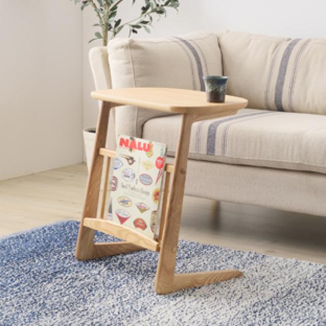 サイドテーブル アイアン 無垢材 木製 一枚板 コの字 北欧風 ベッド