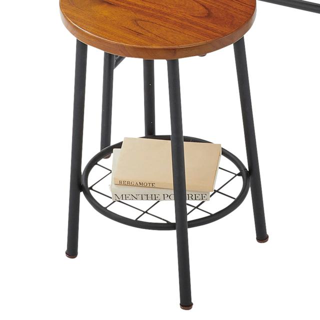 ドレッサー&スツールセット 幅60cm 鏡台 天板開閉タイプ （ ドレッサー 椅子 セット メイク台 天然木 木目 スチール脚 異素材 天板裏 ミラー 鏡付き ）_10