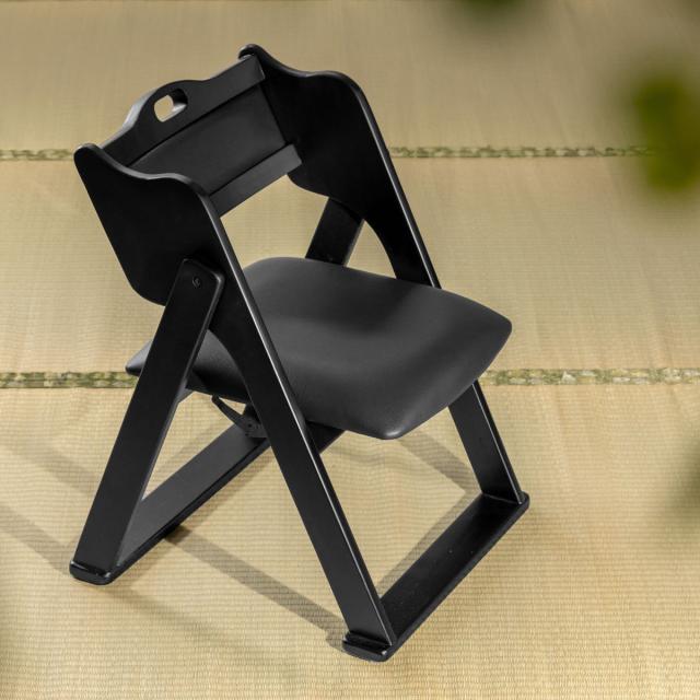 お座敷チェア 座面高36cm 座椅子 折りたたみ椅子 ブラック （ チェア