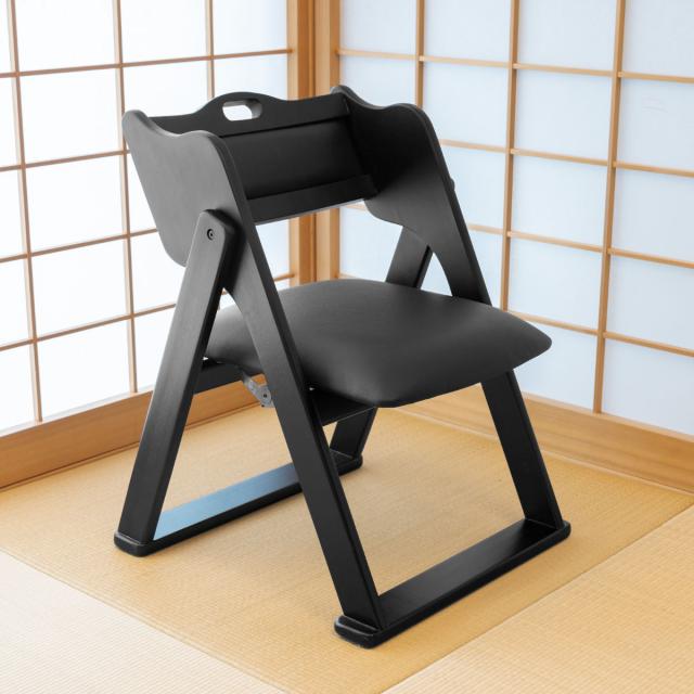 お座敷チェア 座面高36cm 座椅子 折りたたみ椅子 ブラック （ チェア いす 椅子 コンパクト 折りたたみチェア 仏事 法事 仏具 仏前 仏壇前 冠婚葬祭 黒 和室 お座敷 木製 ）_18