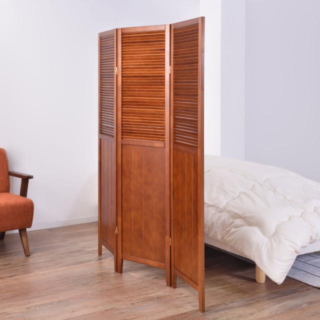 スクリーン パーテーション 3連 衝立 天然木 ナチュラル （ 間仕切り