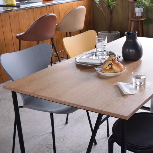 ダイニングテーブル 幅150cm 高さ72.5cm （ 開梱設置 4人掛け テーブル 長方形 木目調 スチール脚 異素材 インダストリアル調 無骨 シンプル ）の通販は