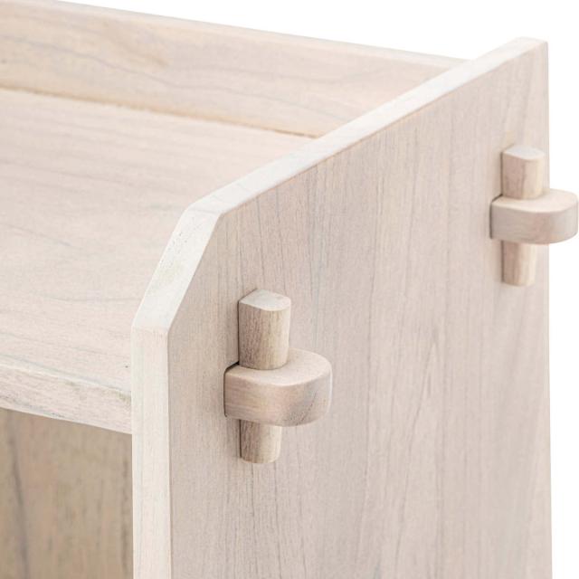 本棚 コンパクト 幅56cm 3段 天然木 簡単組立 （ ラック 工具不要 木製 背面化粧 簡単 シェルフ 飾り棚 花台 収納 ミンディ 省スペース ブラウン ホワイト ）の通販は