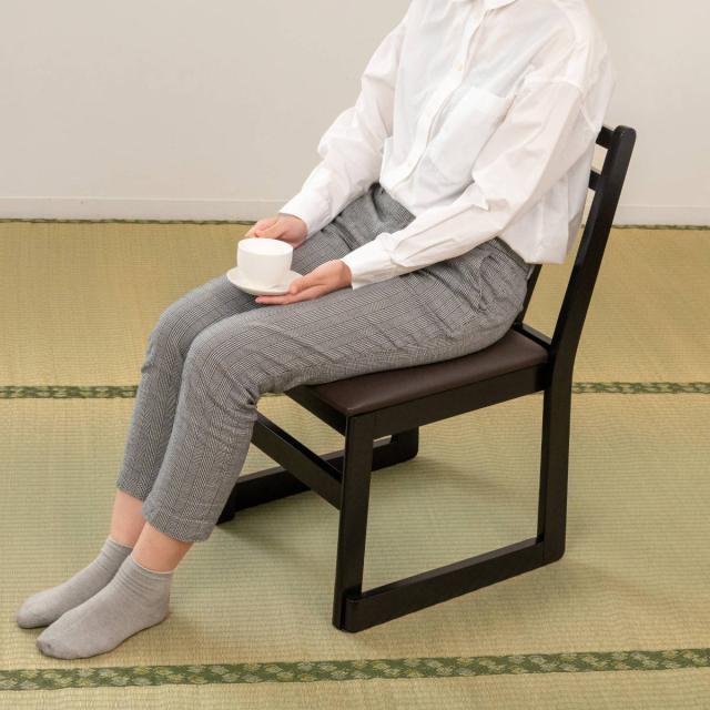 お座敷チェア ハイタイプ 座面高44cm 座椅子 スタッキング BC-343 （ 和室 座敷 畳用椅子 ダイニングチェア 椅子 チェア いす 料亭 旅館 仏事 法事 仏具 冠婚葬祭 木製 完成品 ）_14