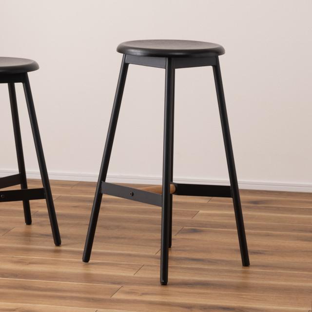 ほぞ組】木製スツール高さ80cm丸椅子stool 花瓶台