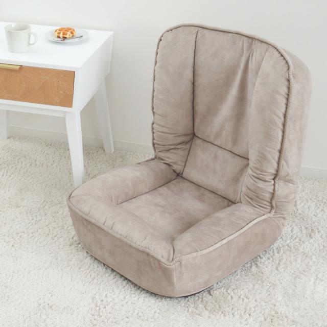 座椅子 1人用 幅54cm リクライニング式 フロアチェア ペット対応生地 （ 耐摩耗 防水加工 ペット チェア ペットソファ もちもち ふんわり ベロア調 くすみカラー おしゃれ ）