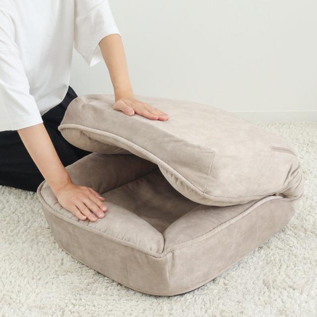 座椅子 1人用 幅54cm リクライニング式 フロアチェア ペット対応生地 （ 耐摩耗 防水加工 ペット チェア ペットソファ もちもち ふんわり ベロア調 くすみカラー おしゃれ ）