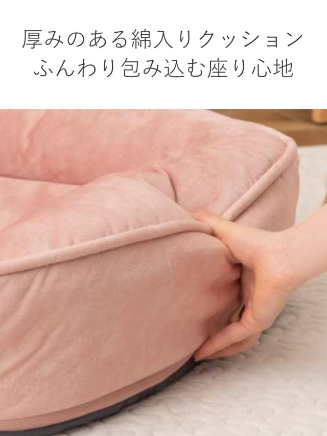 座椅子 1人用 幅54cm リクライニング式 フロアチェア ペット対応生地 （ 耐摩耗 防水加工 ペット チェア ペットソファ もちもち ふんわり ベロア調 くすみカラー おしゃれ ）
