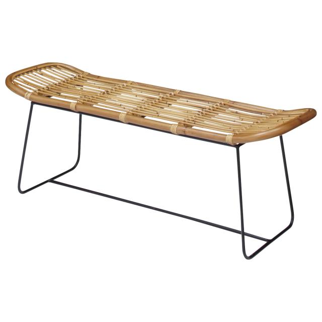 ラタンベンチ 2人掛け 長椅子 アイアンフレーム 籐家具 幅121cm （ チェア 椅子 ベンチ 屋内 ラタンチェア チェアー イス ラタン 籐 2人用 アジアン アジアン家具 ダイニングベンチ 完成品 ）の通販は 14,683円