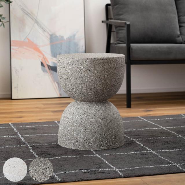 サイドテーブル 高さ46cm テラゾー柄 （ ナイトテーブル ミニテーブル ソファ ベッド 横 ストーン調 石風 シンプル モダン 韓国風 インテリア 軽量 おしゃれ ）
