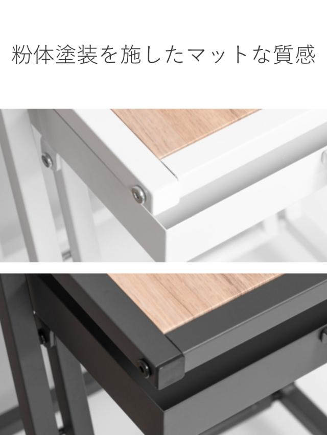 サイドテーブル 高さ55cm 収納付 （ キャスター 引き出し 収納付き ホワイト ブラック ナイトテーブル ミニテーブル ソファ ベッド 横 ）_9