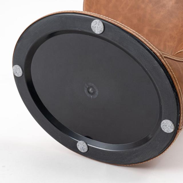 サイドテーブル 天板 楕円型 高さ44.5cm ソフトレザー （ レザー調 丸 テーブル ミニテーブル ソファ ベッド 横 ナイトテーブル モダン ビンテージ調 おしゃれ 高級感 ホテルライク ）_10