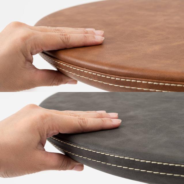 サイドテーブル 天板 楕円型 高さ44.5cm ソフトレザー （ レザー調 丸 テーブル ミニテーブル ソファ ベッド 横 ナイトテーブル モダン ビンテージ調 おしゃれ 高級感 ホテルライク ）_7