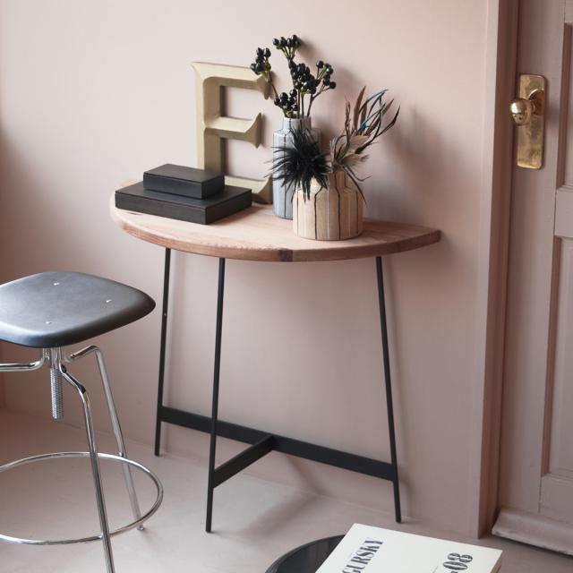 天然木 サイドテーブル 飾り棚 パイン材 カントリー コンソール