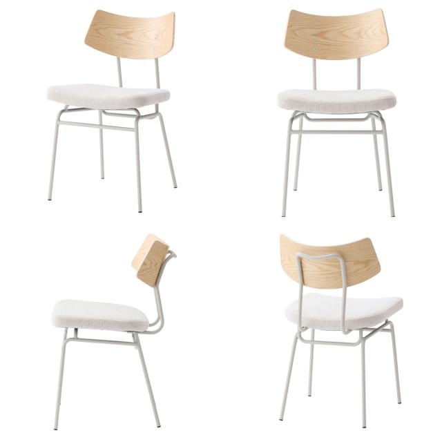 ダイニングチェア 座面高47cm スチール脚 （ 食卓 椅子 チェア デスクチェア リビング ダイニング 曲木 ファブリック 天然木 カフェ風 韓国風 ナチュラル ）_2
