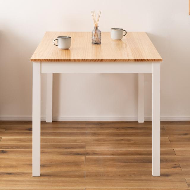 ダイニングテーブル 幅135cm （ 4人掛け 食卓 ダイニング テーブル 木製 天然木 長方形 四角 カントリー調 北欧 ナチュラル ）