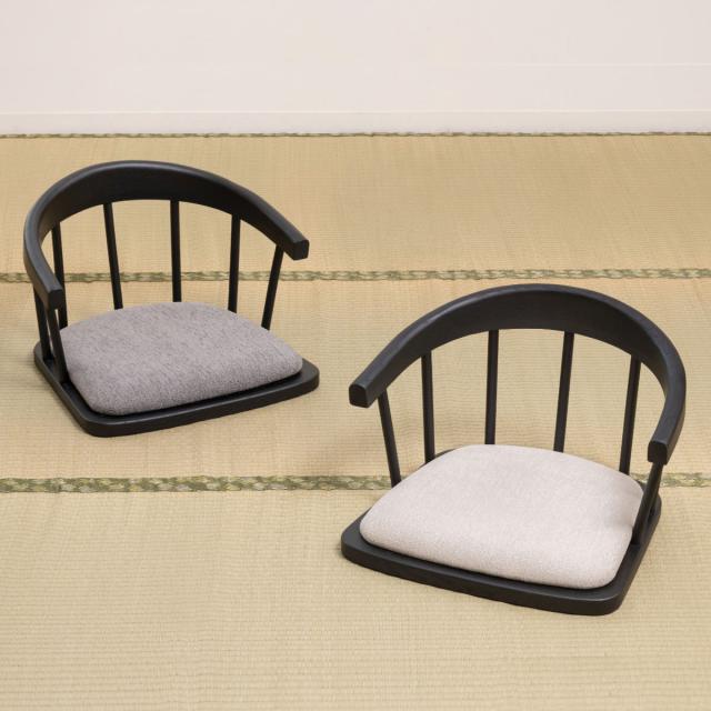 座椅子 背もたれ付 フロアチェア （ クッション付き モダン 洋風 天然木 木製 座いす 座イス チェア リビング アンティーク調 レトロ調 和室 ホワイト グレー ）_19