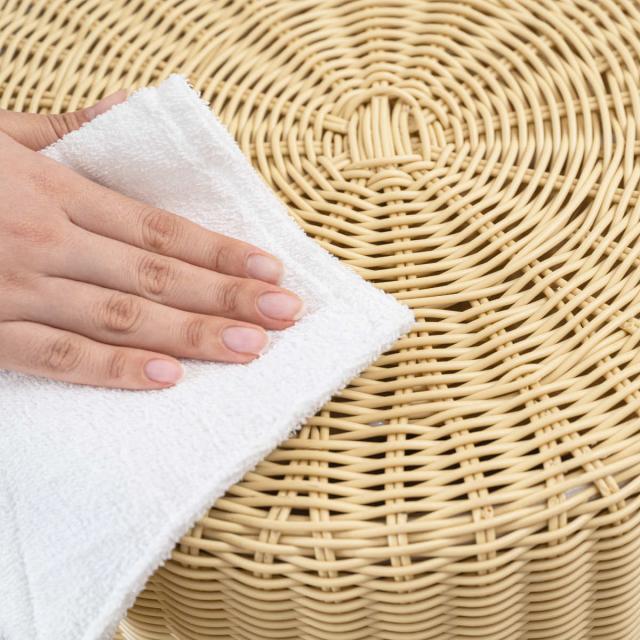 切り株風 スツール 座面高46cm ラタン調 （ 人工ラタン イス 丸椅子 籐椅子 腰掛け 籐 軽量 コンパクト 来客用 玄関 ナイトテーブル サイドテーブル ゆったり 背もたれなし 完成品 ）_11