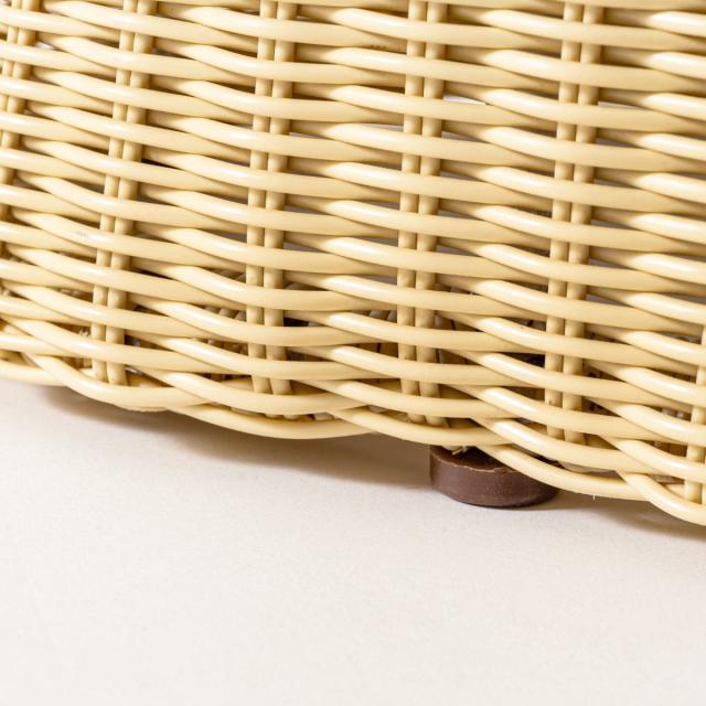 切り株風 スツール 座面高46cm ラタン調 （ 人工ラタン イス 丸椅子 籐椅子 腰掛け 籐 軽量 コンパクト 来客用 玄関 ナイトテーブル サイドテーブル ゆったり 背もたれなし 完成品 ）_14