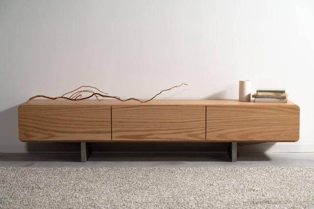 form ローボード 幅180cm ルボス 日本製 完成品 （ テレビ台 TV台 テレビボード 収納 ラック フラップ扉 フォーム 引き出し ナチュラル ブラック リビングボード 天然木 木目 ）_16