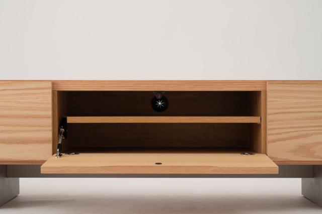 form ローボード 幅180cm ルボス 日本製 完成品 （ テレビ台 TV台 テレビボード 収納 ラック フラップ扉 フォーム 引き出し ナチュラル ブラック リビングボード 天然木 木目 ）_6