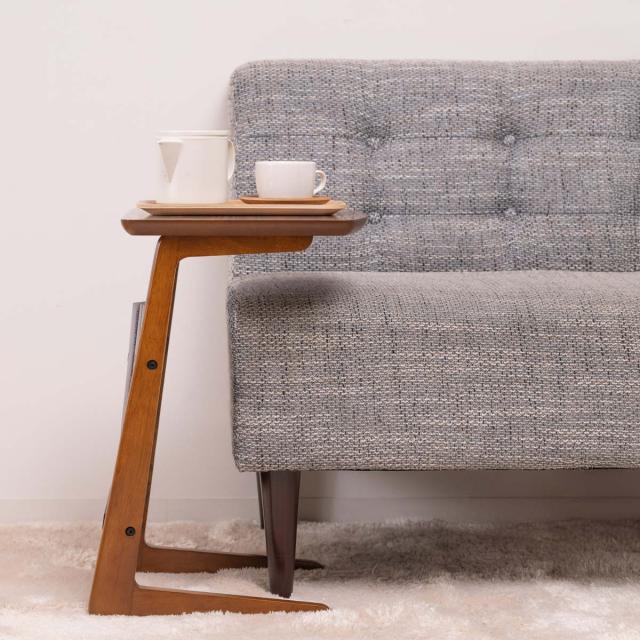 ソファサイドテーブル マガジンラック付 （ サイドテーブル トムテ