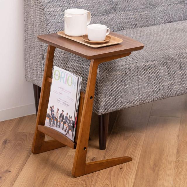 ソファサイドテーブル マガジンラック付 （ サイドテーブル トムテ