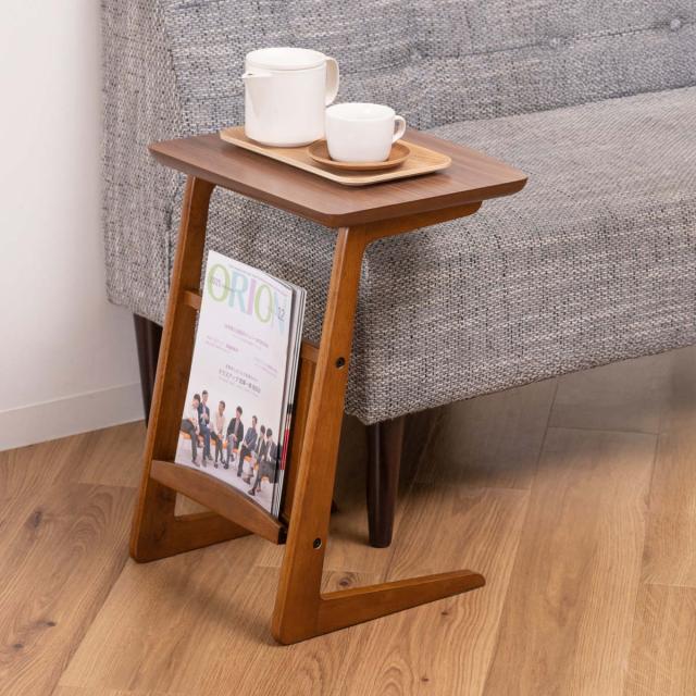 ソファサイドテーブル マガジンラック付 （ サイドテーブル トムテ