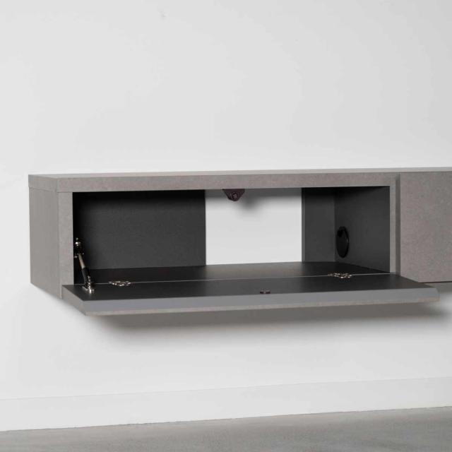 form フロートボード 幅180cm ミルラ 日本製 完成品 （ 要施工業者 壁掛け フロート テレビボード 棚 ラック フラップ扉 フォーム 壁付 壁面 壁掛けテレビ ローボード グレー ホワイト ブラウン ナチュラル ）_9