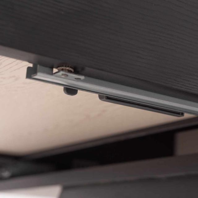 form ローボード 幅180cm リンデン 80型対応 完成品 （ テレビ台 TV台 テレビボード お掃除ロボット対応 フォーム 大理石調 リビングボード フラップ扉 引き出し ブラック ナチュラル ）_10
