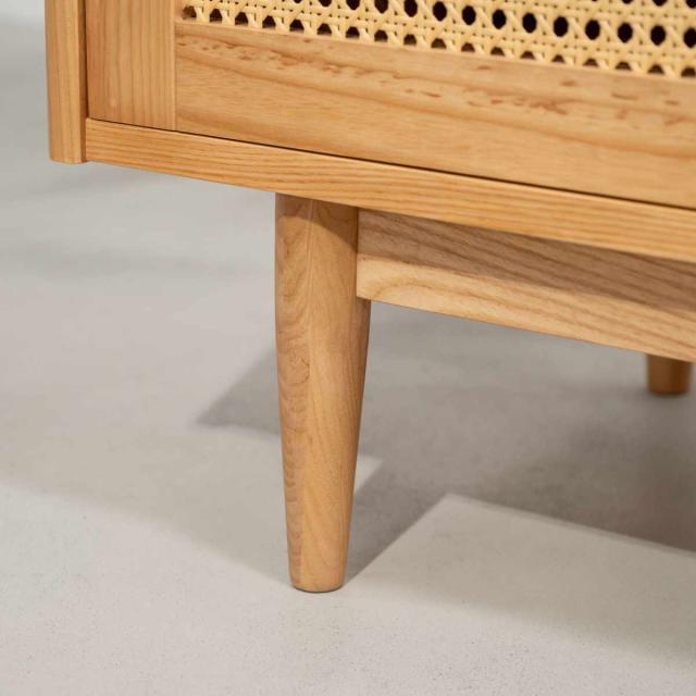 form キャビネット 幅100cm ガモット ラタン調 （ 棚 ラック 食器棚 収納 人工ラタン 引き出し フォーム 可動棚 天然木 リビングボード かごめ編 お掃除ロボット対応 ）_10