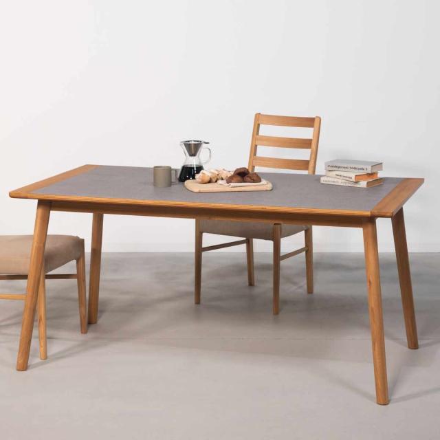 form ダイニングテーブル 幅136cm アーティーク （ テーブル 食卓テーブル 長方形 机 木製 天然木 モルタル調 ダイニング 食卓 リビングテーブル 作業台 木製テーブル ウッドテーブル 奥行80cm コンパクト ）_6