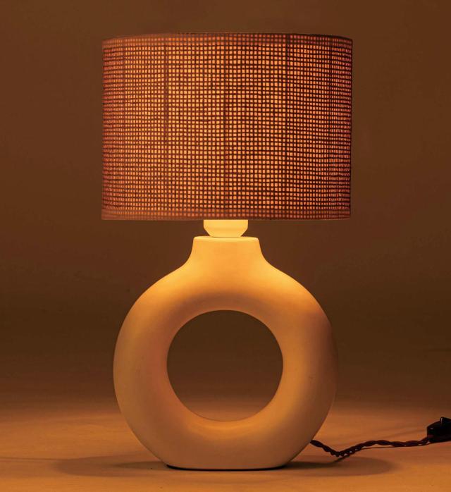 テーブルライト LED対応 電球付き SHAURA 陶器 布シェード （ シャウラ 卓上 ライト 照明 ジュート風 シェード 北欧 ナチュラル おしゃれ シンプル ）_12