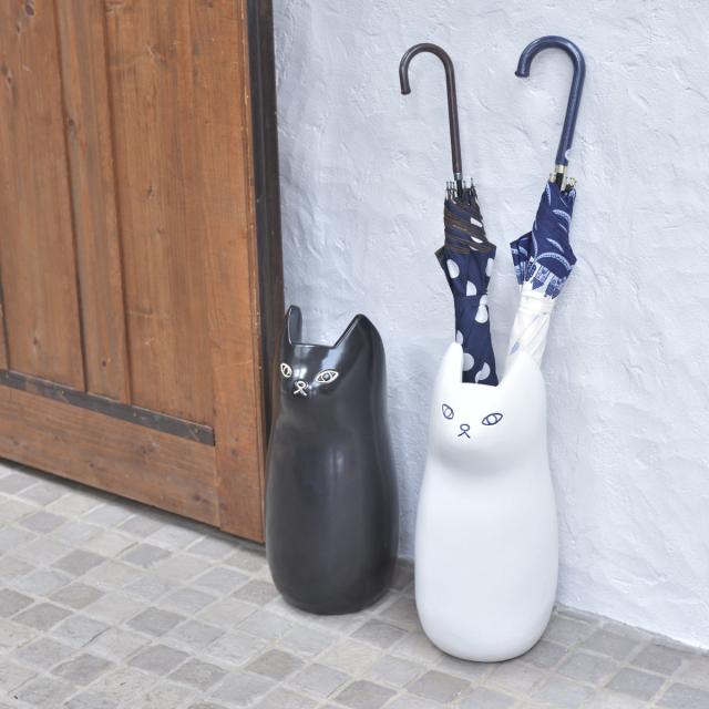 要問合せ♥️愛しの黒猫ちゃん♥️猫グッズ　ネコ　傘立て　アンブレラスタンド　収納 傘立て ネコ 45cm 陶器 （ 傘たて 猫 玄関収納 スリム アンブレラ