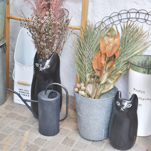 傘立て ネコ 45cm 陶器 （ 傘たて 猫 玄関収納 スリム アンブレラ