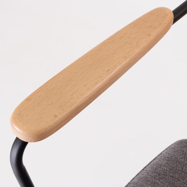 form オフィスチェア 昇降式 座面高44〜51cm デスクチェア エルダー （ ワークチェア パソコンチェア キャスター付き ラタン調 天然木 木製 肘掛け スチール 学習椅子 勉強椅子 座面 高さ調節 イス オフィス 仕事 ）_9