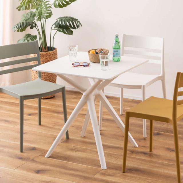 ダイニングテーブル 幅70cm 正方形 軽量 ガーデンテーブル （ テーブル 食卓テーブル 机 リビングテーブル 屋外 デスク PC ダイニング 食卓 作業台 オフィス カフェ ベランダ 庭 アウトドア ガーデン家具 軽い ）_5