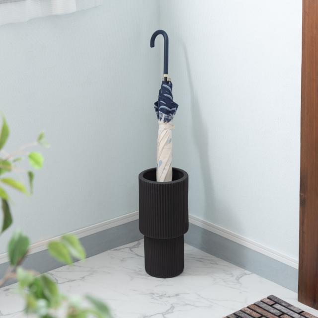 傘立て 陶器 モダン コーデュロイ模様風 （ 傘たて 傘 収納 おしゃれ