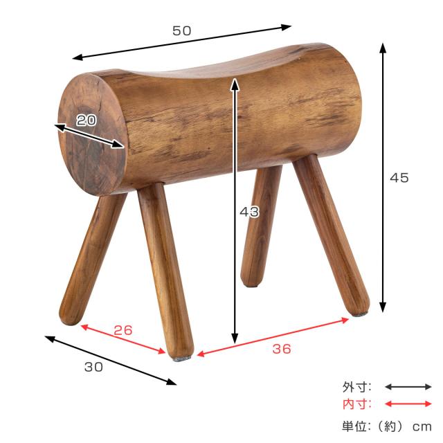 スツール 高さ45cm 木製 ウッドスツール （ 完成品 天然木 チェア チェアー 1人掛け イス 椅子 いす 腰掛け キッチン 背もたれなし 耐荷重約80kg 来客用 サブチェア 玄関 リビング 木製スツール ）_2