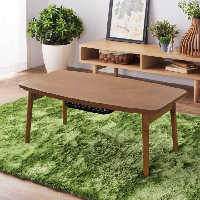 こたつテーブル 幅90cm 折りたたみ 木製 （ こたつ テーブル リビングテーブル ローテーブル 完成品 長方形 折れ脚 コタツ 天然木 ヘリンボーン 薄型ヒーター 折りたたみテーブル 1年中 使える 座卓 石英管ヒーター 奥行50cm ）